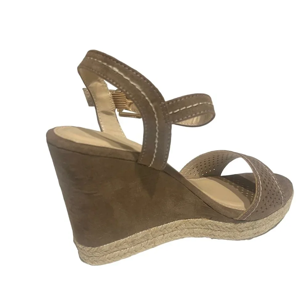 Wild Diva Single Band Slingback Women's Espadrille Wedge Platform Sandals Shoes